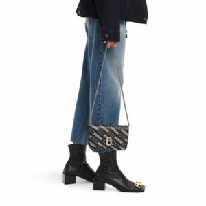 Balenciaga Leather Logo B with silver chain